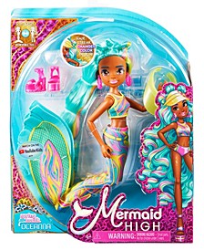 Spring Break Oceanna Mermaid Doll and Accessories with Removable Tail and Color Change Hair Streaks Set, 7 Piece Kids Toys for Girls Ages 4 and Up