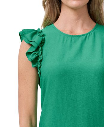 CeCe Women's Flutter Sleeve Short Wear To Work Dress Blue Size Small