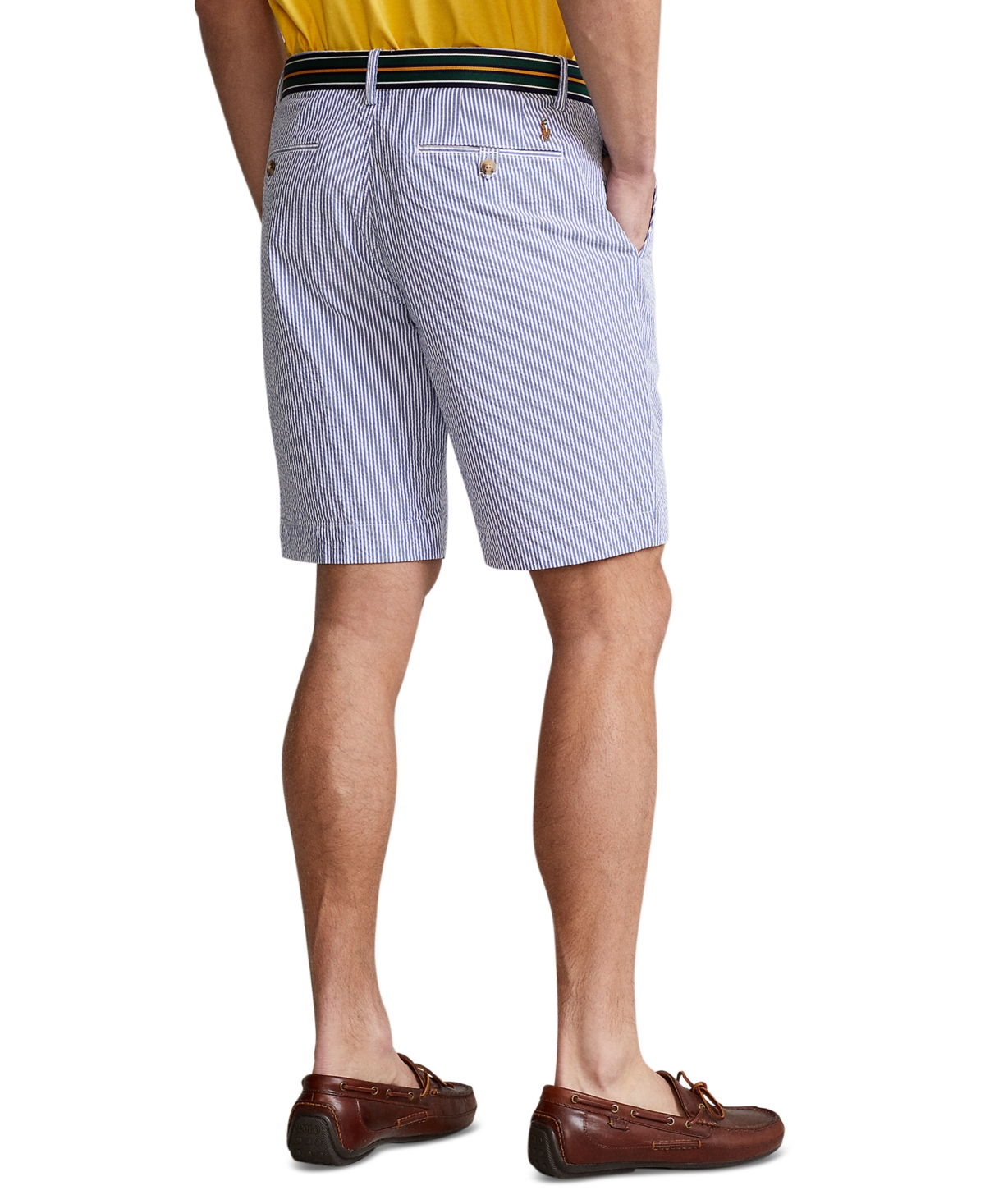 Shop Polo Ralph Lauren Men's 9-1/4-inch Stretch Classic-fit Seersucker Shorts In Blue Seersucker