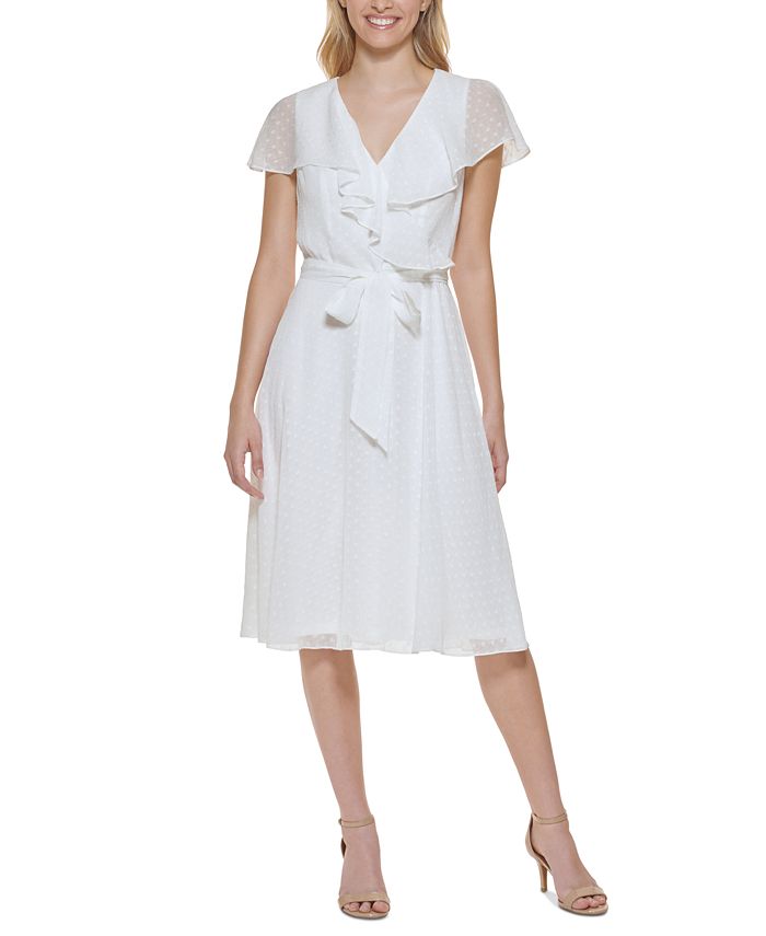 Tommy hilfiger chiffon clip top dot dress