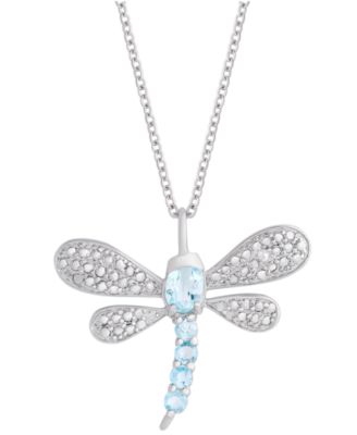 blue topaz dragonfly necklace