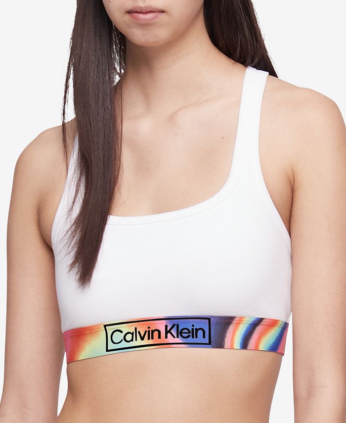 Womens Calvin Klein white Pride Logo Bralette