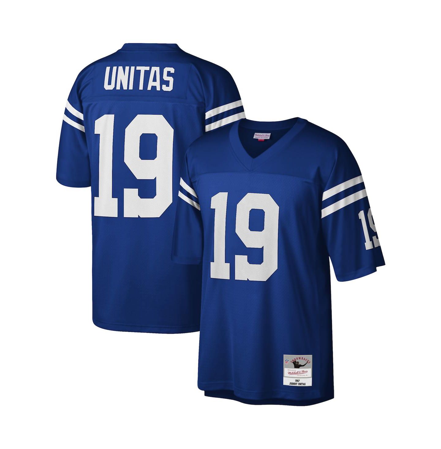 Мужской топ Mitchell & Ness Johnny Unitas Royal Baltimore Colts Legacy Replica Jersey — фото 1