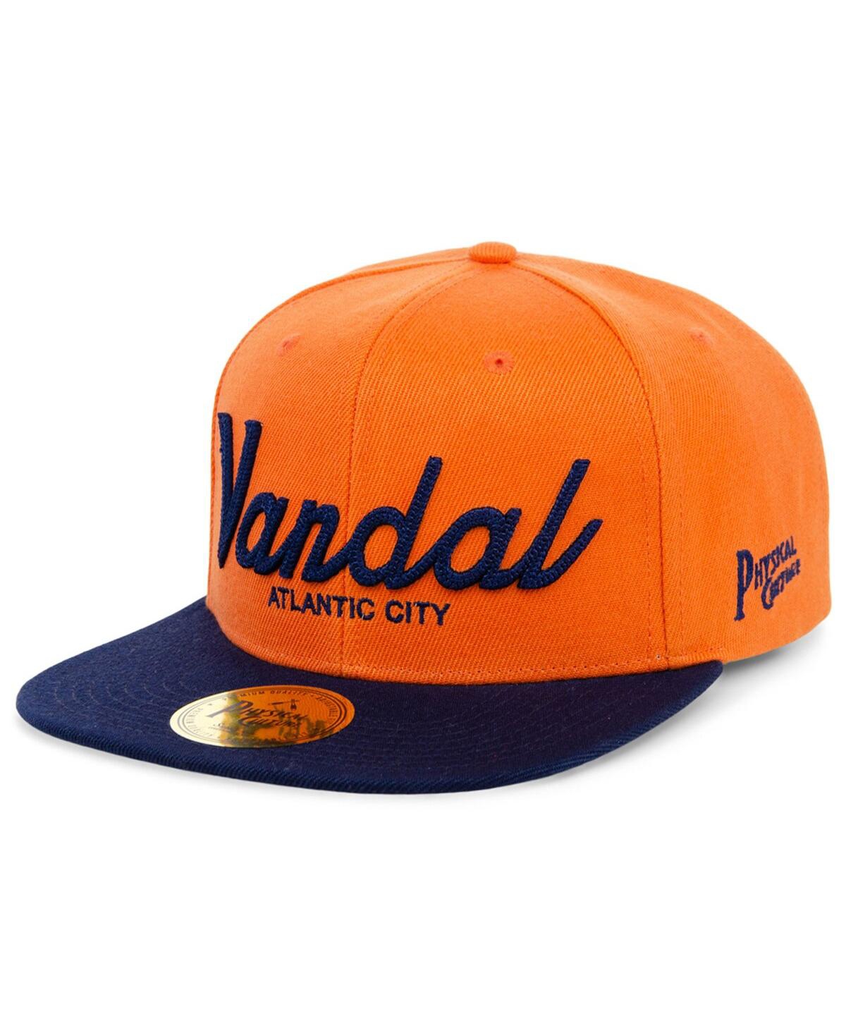 Shop Physical Culture Men's  Orange Vandal Athletic Club Black Fives Snapback Adjustable Hat