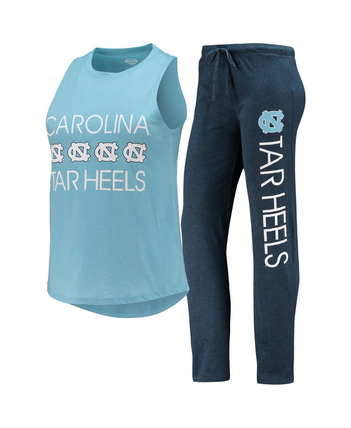Shop Concepts Sport Women's  Navy, Carolina Blue North Carolina Tar Heels Tank Top And Pants Sleep Set In Navy,carolina Blue