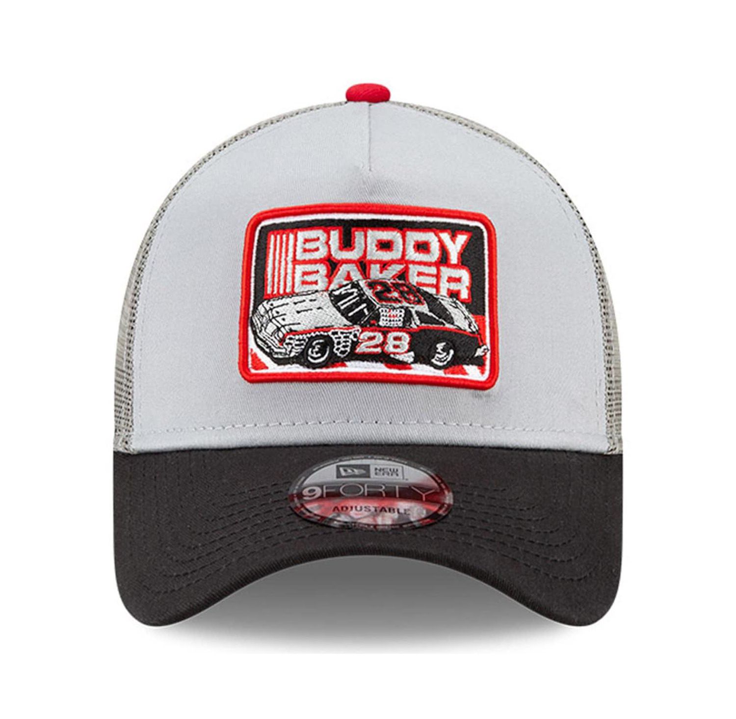 Men's Black, Gray Buddy Baker Legends 9Forty A-Frame Adjustable Trucker Hat