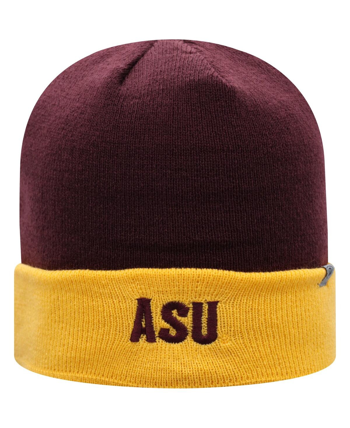 Top Of The World Men's  Maroon, Gold Arizona State Sun Devils Core 2-tone Cuffed Knit Hat In Maroon,gold