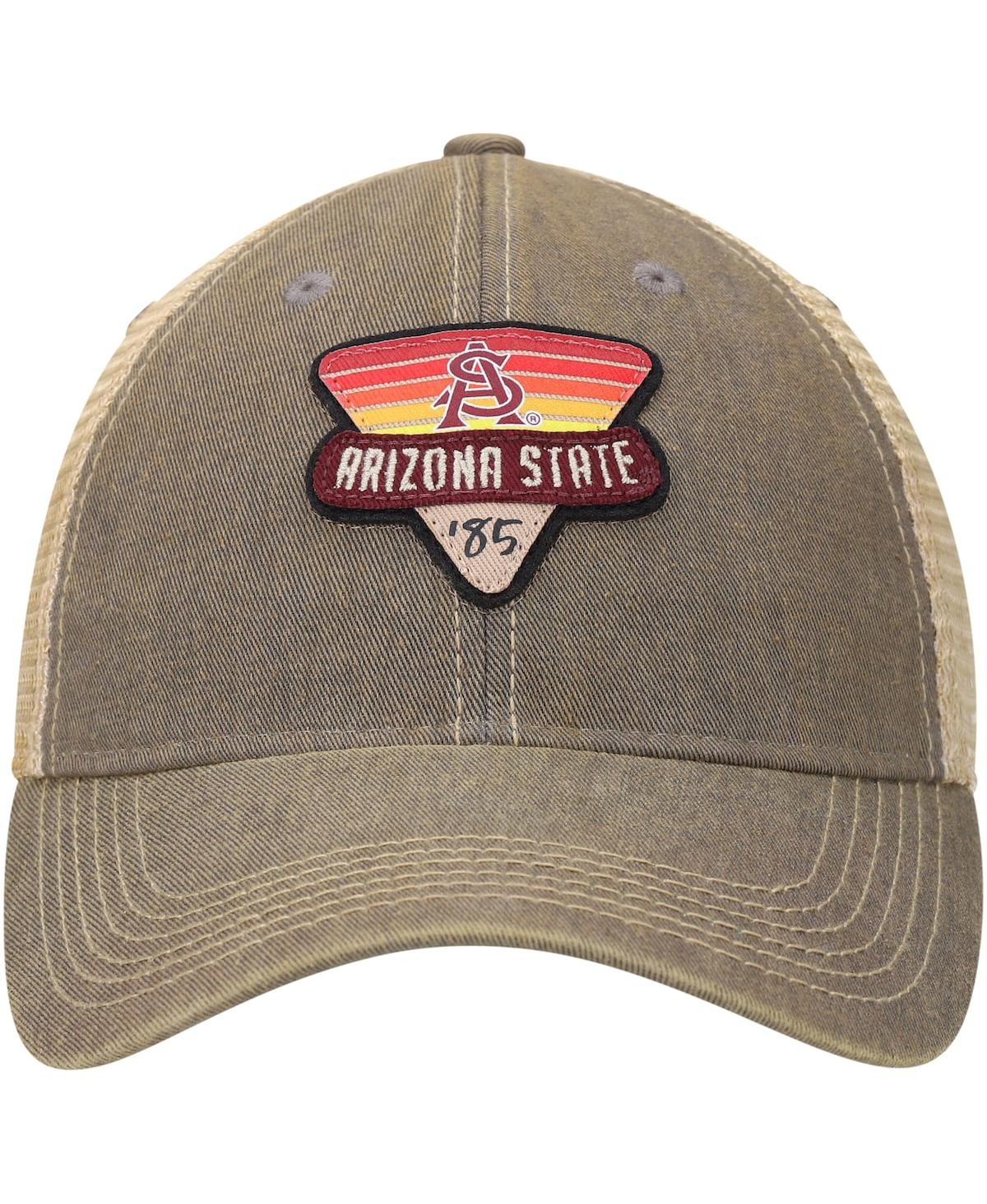 LEGACY ATHLETIC MEN'S GRAY ARIZONA STATE SUN DEVILS LEGACY POINT OLD FAVORITE TRUCKER SNAPBACK HAT 