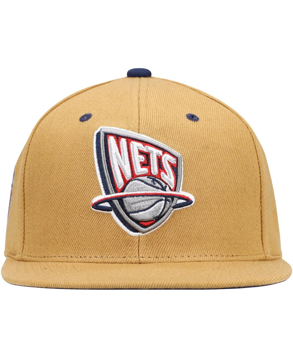 Mitchell & Ness Men's  Tan New Jersey Nets Hardwood Classics Wheat Snapback Hat In Tan