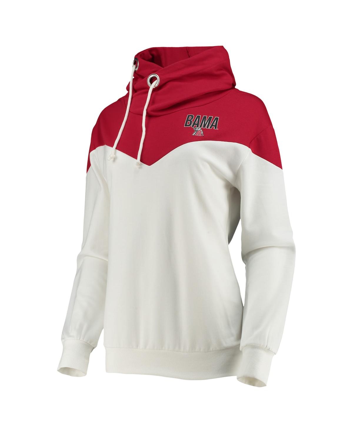 Women's Gameday Couture Crimson Alabama Crimson Tide Old School Arrow Blocked Cowl Neck Tri-Blend Pullover Hoodie - Crimson