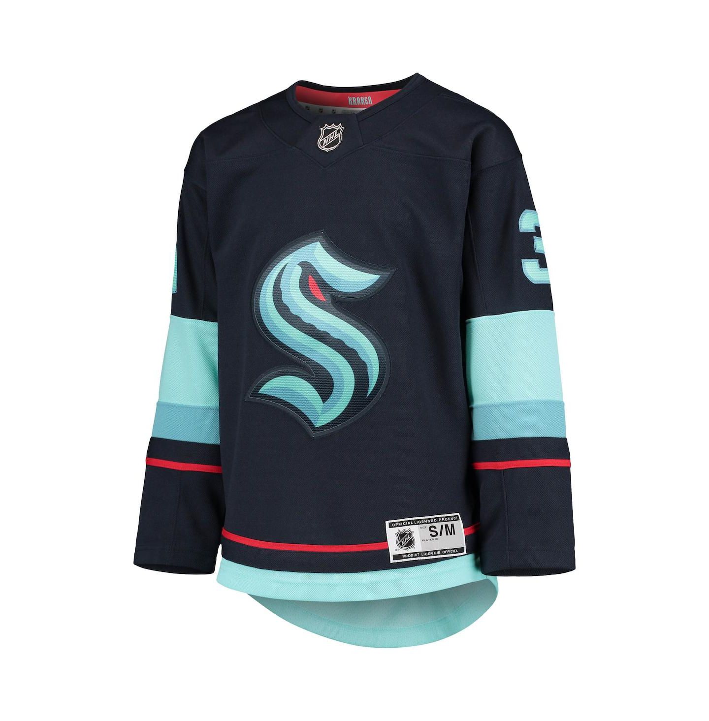 Детская джерси Outerstuff Philipp Grubauer Seattle Kraken Home Premier, Deep Sea Blue — фото 3
