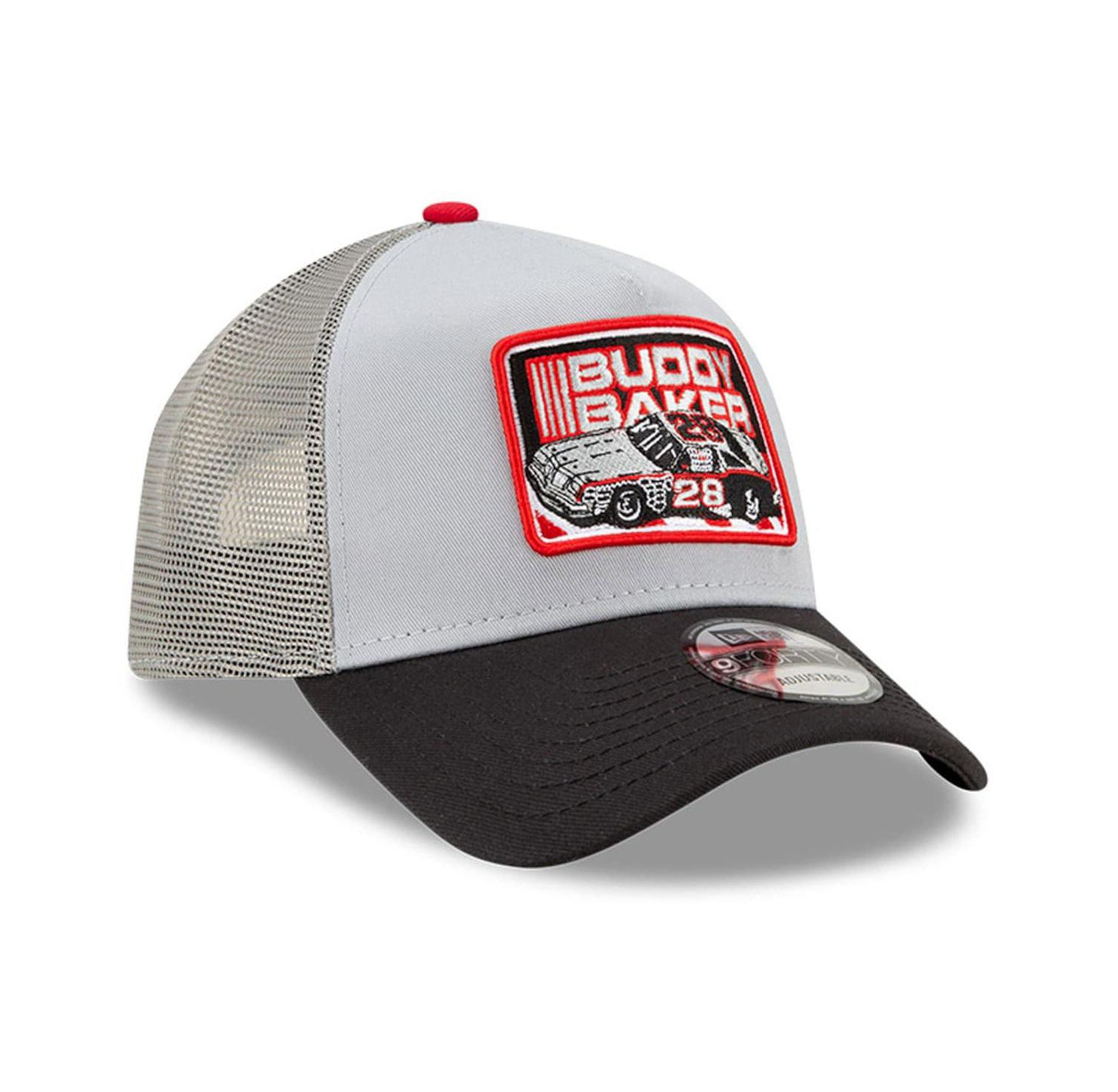 Men's Black, Gray Buddy Baker Legends 9Forty A-Frame Adjustable Trucker Hat