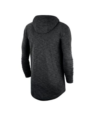 Men's Black Oklahoma Sooners Slub Space-Dye Performance Long Sleeve Hoodie T-shirt