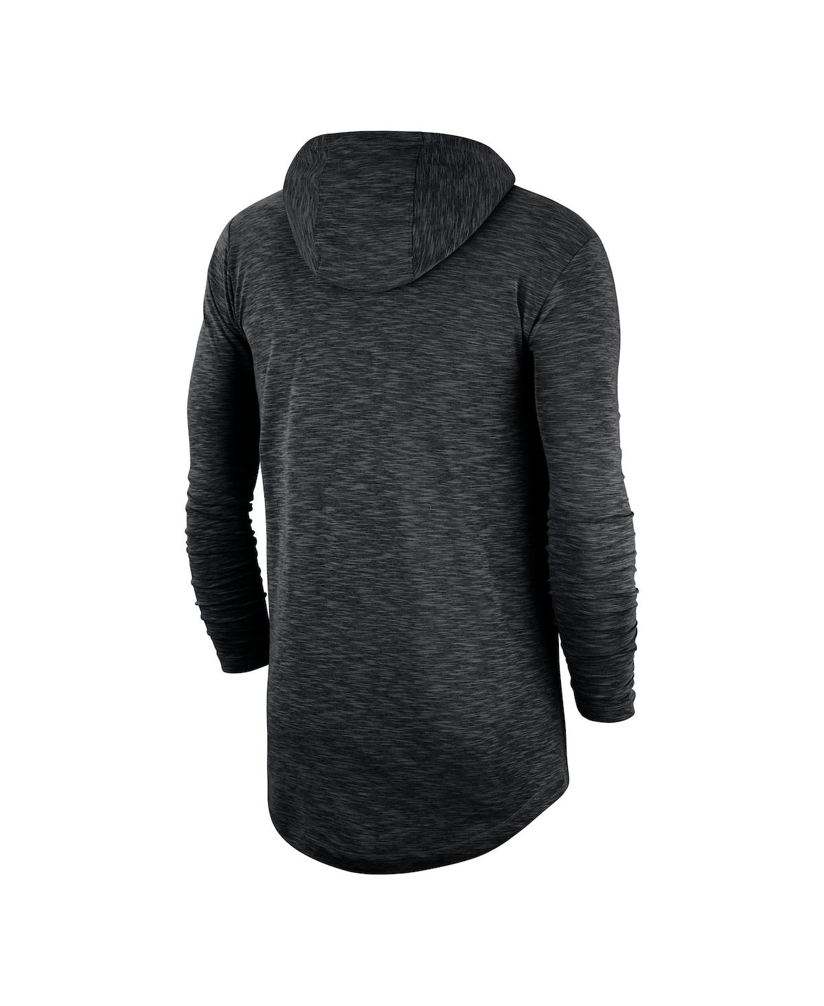 Shop Nike Men's  Black Oklahoma Sooners Slub Space-dye Performance Long Sleeve Hoodie T-shirt