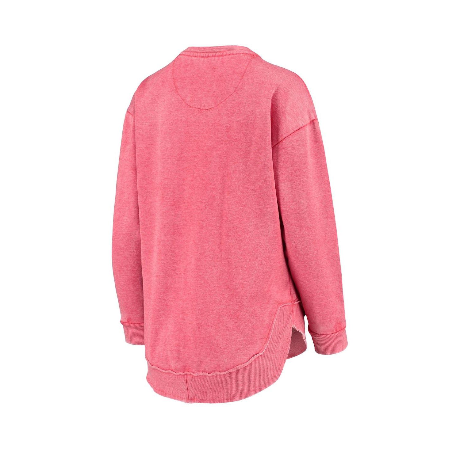 Women's Red Wisconsin Badgers Vintage-Like Wash Pullover Sweatshirt