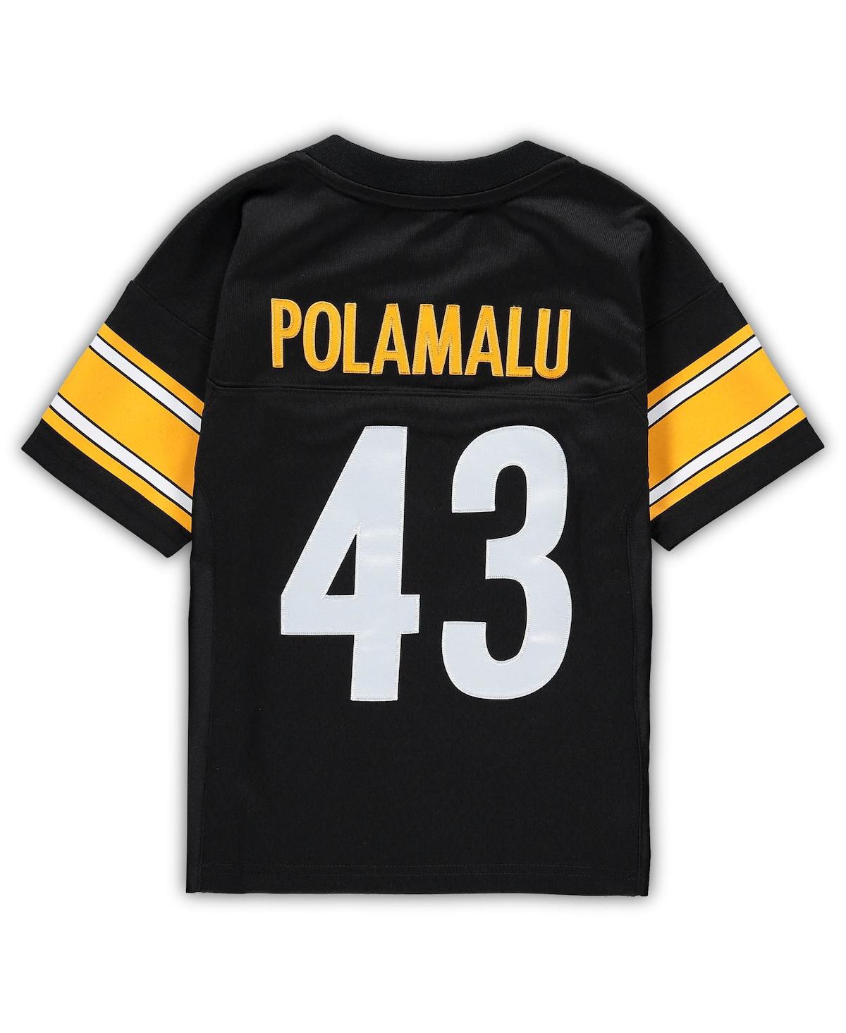 Preschool Boys and Girls Mitchell & Ness Troy PolamaluPittsburgh Steelers Retired Legacy Jersey - Black