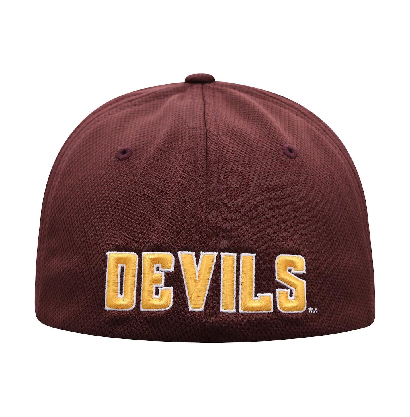 Мужская кепка Top of the World Maroon Arizona State Sun Devils Reflex Logo Flex Hat — фото 5