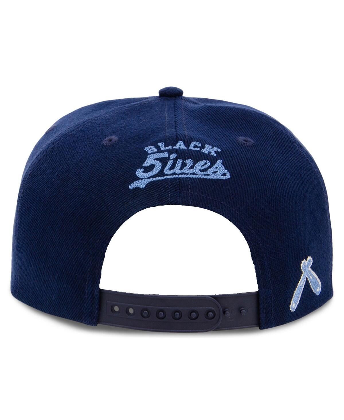 Shop Physical Culture Men's  Navy Smart Set Athletic Club Of Brooklyn Black Fives Snapback Adjustable Hat