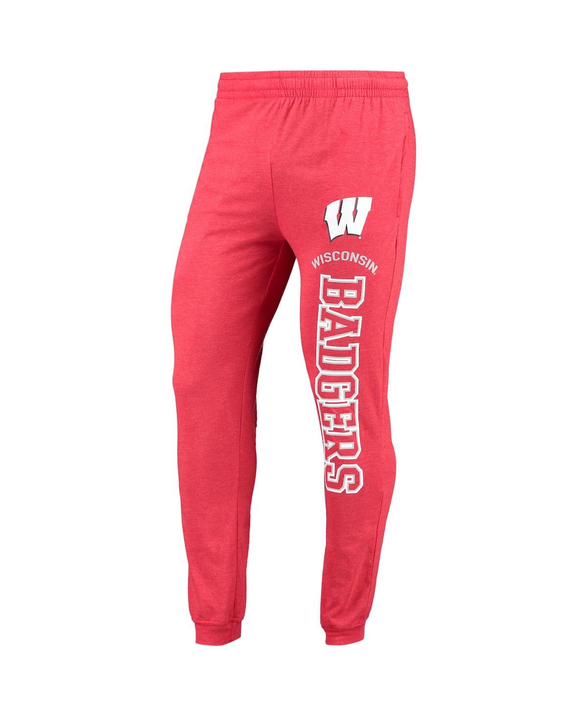 Men's Concepts Sport Heathered Heathered Charcoal Wisconsin Badgers Meter Long Sleeve Hoodie T-shirt and Jogger Pants Set - Heathered Charco