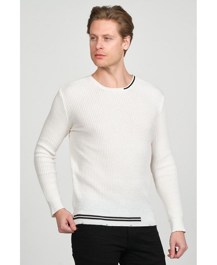 RON TOMSON Men's Modern Half Striped Sweater - Macy's