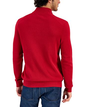 Club Room Men's Quarter-Zip Textured Cotton Sweater, Created for Macy's ...