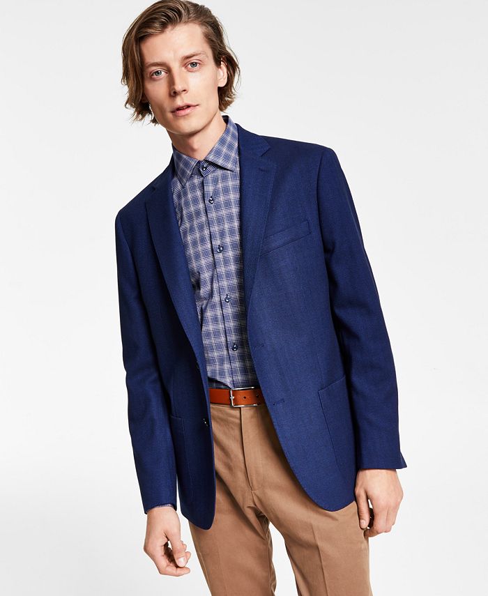 Ralph Lauren Men's Wool Cashmere Blend Classic Fit Herringbone Sport Coat Blue Size 38