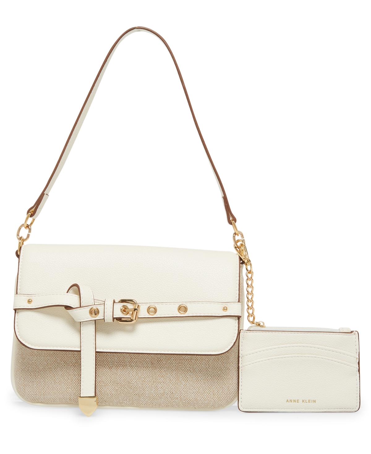 Anne Klein Women's Flap Shoulder Bag In White ModeSens