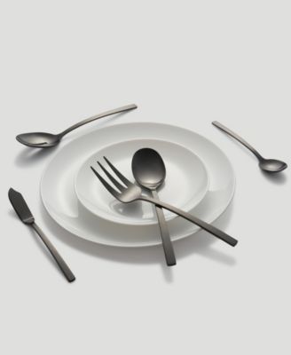 Beacon Black Satin 45-Piece Flatware Set, Service for 8