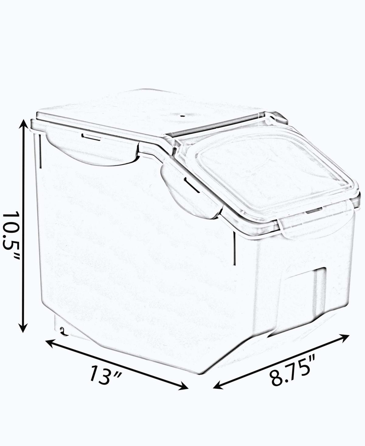 BASICWISE MEDIUM PLASTIC STORAGE FOOD HOLDER CONTAINERS WITH A MEASURING CUP AND WHEELS, SET OF 3 