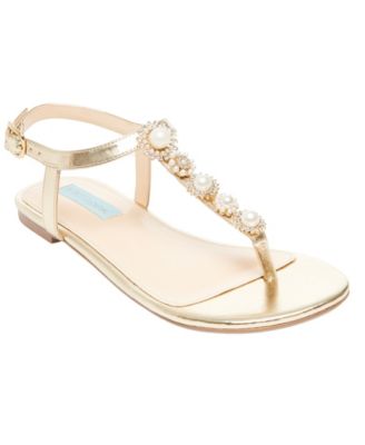 Betsey Johnson Alta T Strap Flat Evening Sandals Macy s