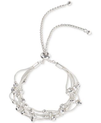 Photo 1 of Style & Co Silver-Tone Faceted Bead Multi-Row Slider Bracelet,