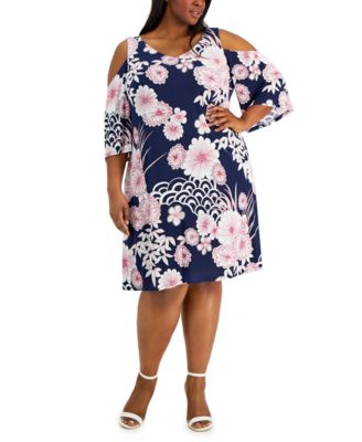 Connected - Plus Size Cold-Shoulder Dress
