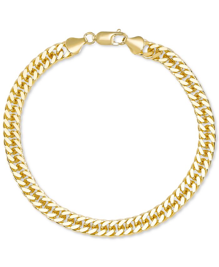 Macy's Men's Curb Link Bracelet in 14k Gold-Plated Sterling Silver - Macy's