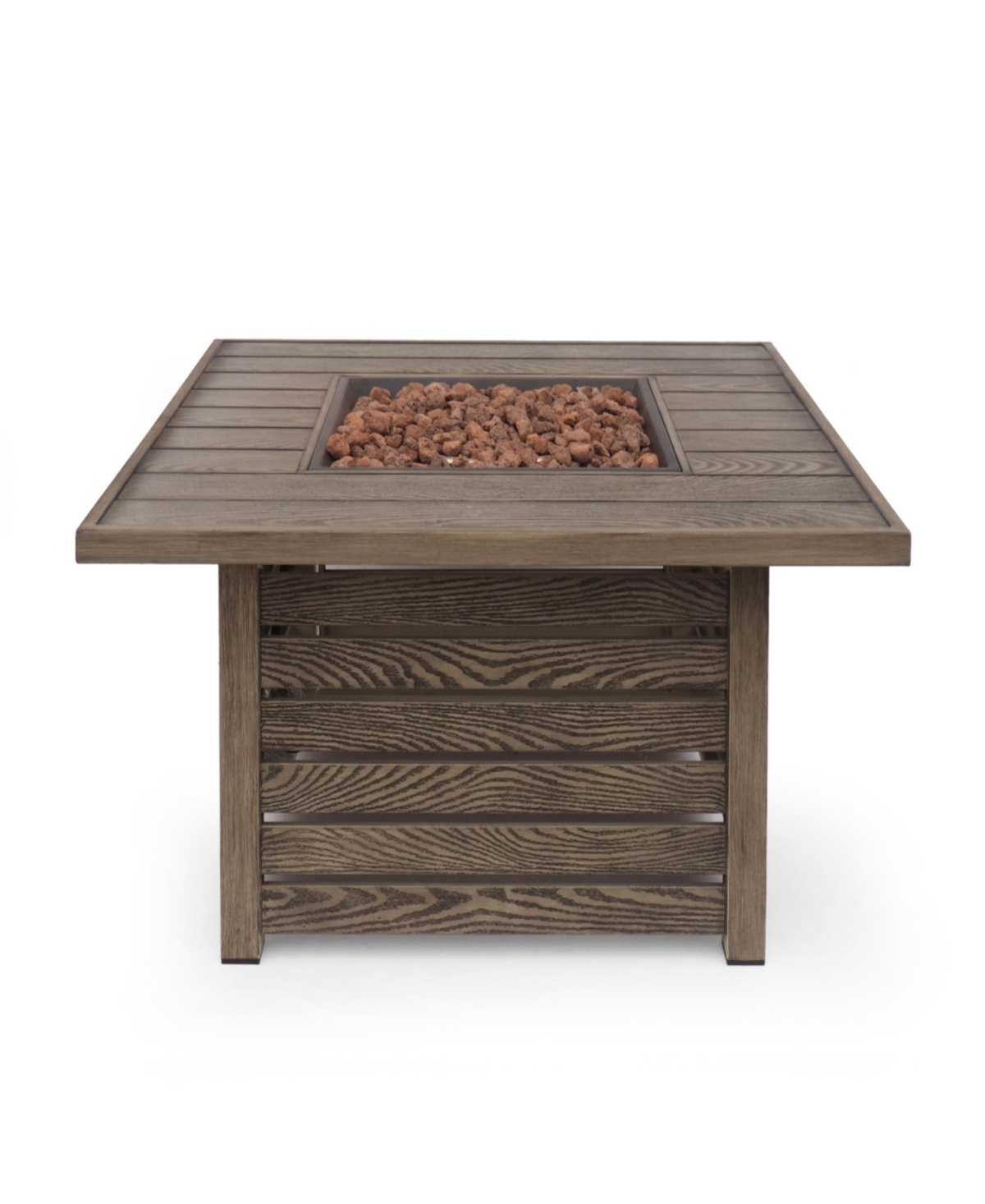 Noble House Elberton Outdoor Square Fire Pit In Brown