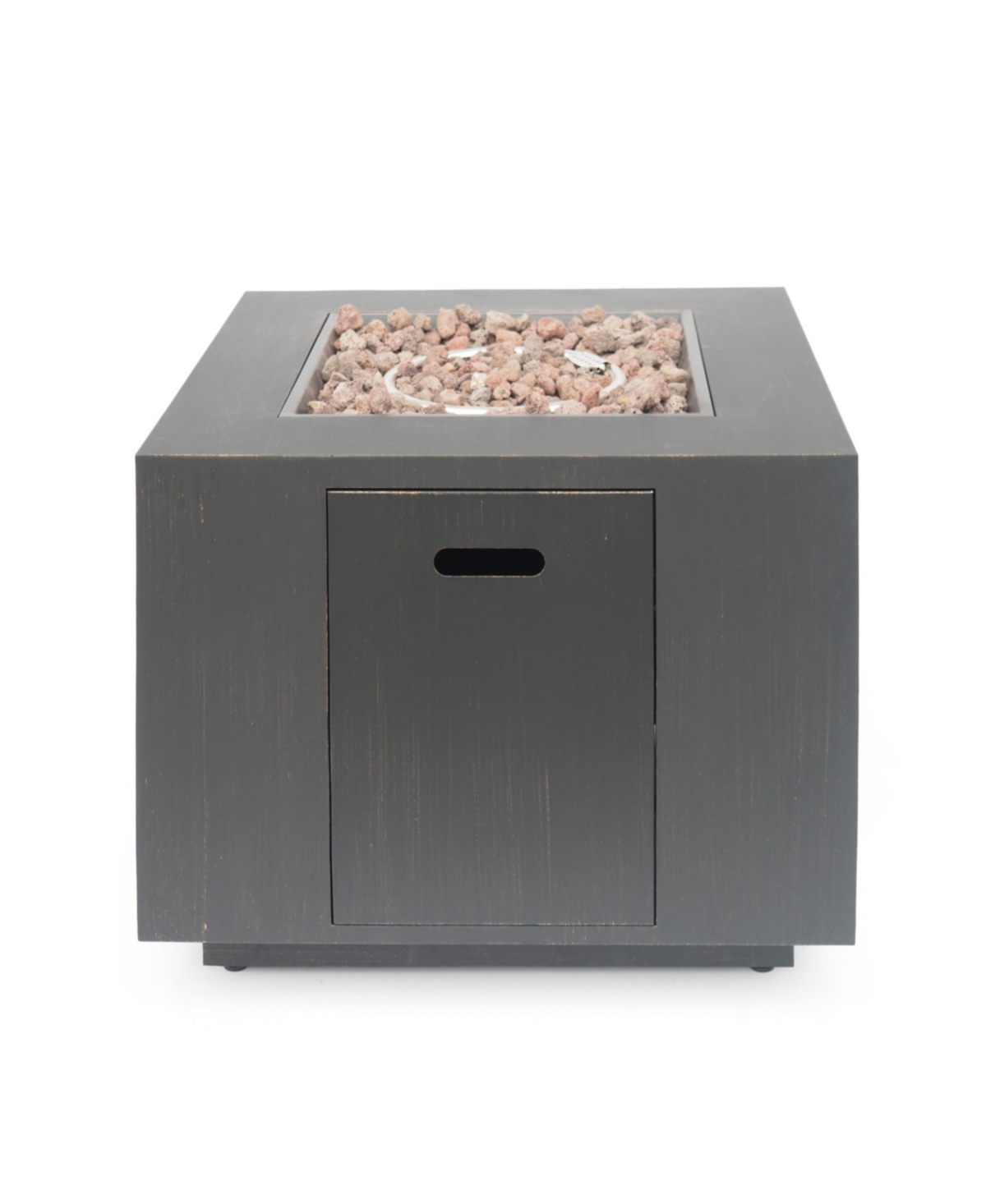Noble House Wellington Outdoor Square Fire Pit In Brushed Brown