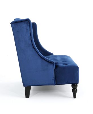 Leora Modern Glam Tufted Wingback Loveseat