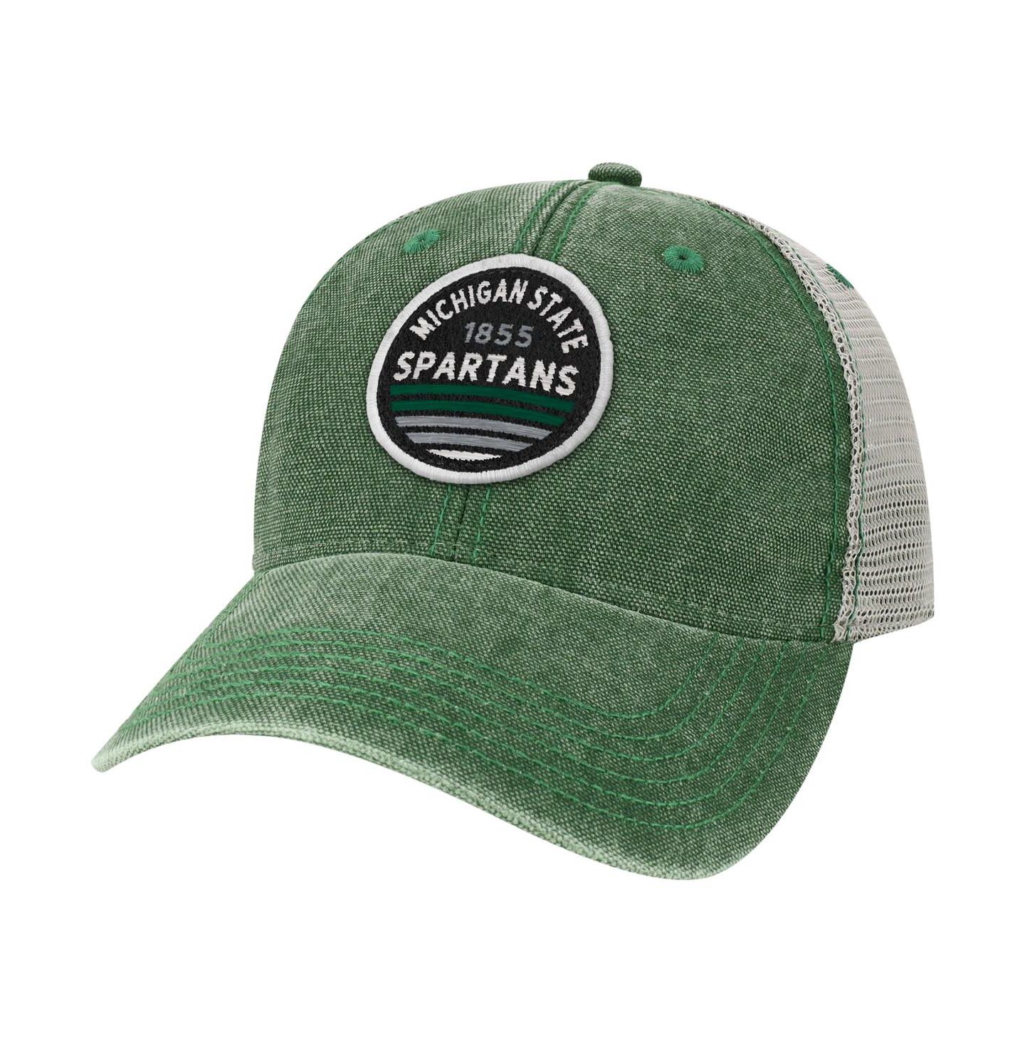 Мужская кепка Legacy Athletic Green Michigan State Spartans Sunset Dashboard Trucker Snapback Hat — фото 2