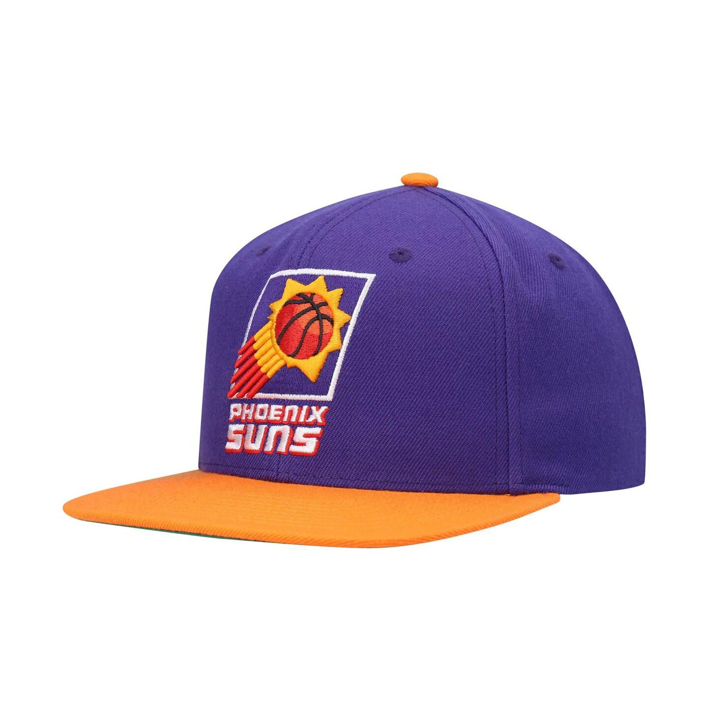 Мужская кепка Mitchell & Ness Purple, Orange Phoenix Suns Hardwood Classics Team Two-Tone 2.0 Snapback Hat — фото 2