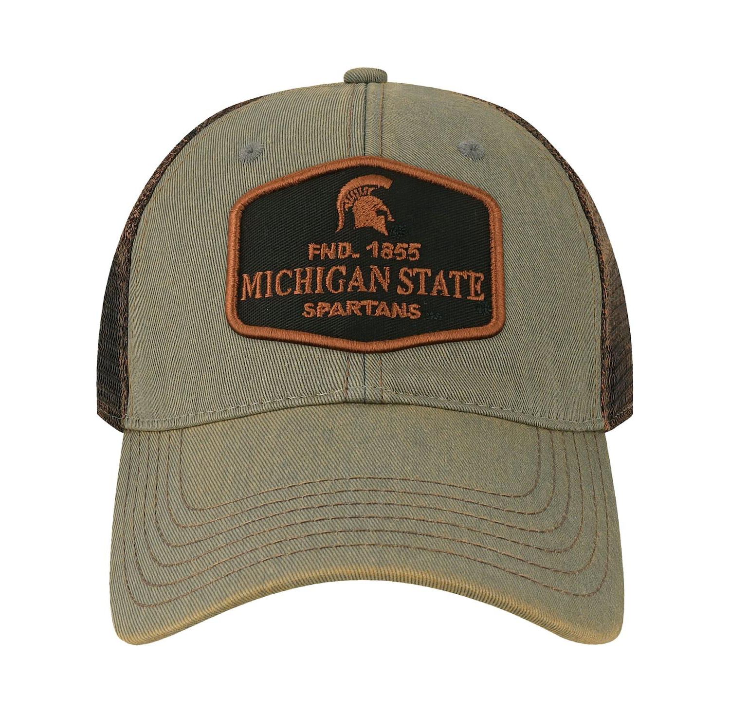 Men's Gray Michigan State Spartans Practice Old Favorite Trucker Snapback Hat