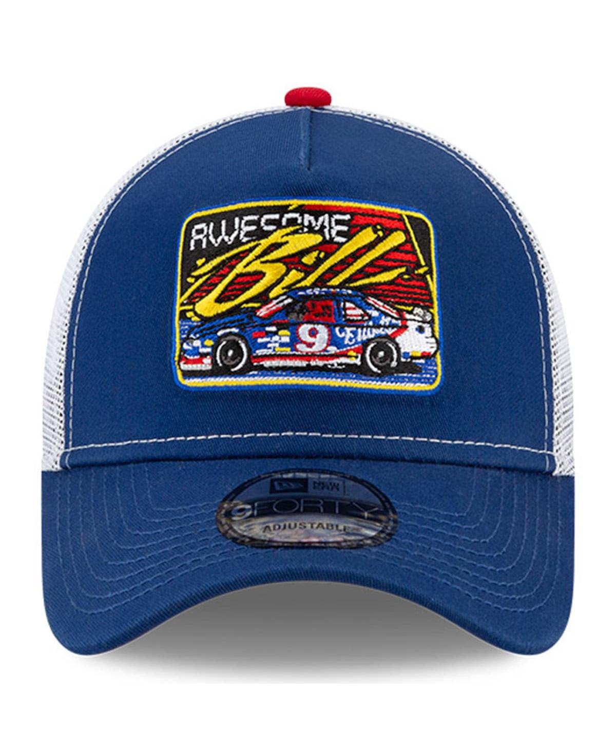 Shop New Era Men's  Blue, White Bill Elliott Legends 9forty A-frame Adjustable Trucker Hat In Blue,white