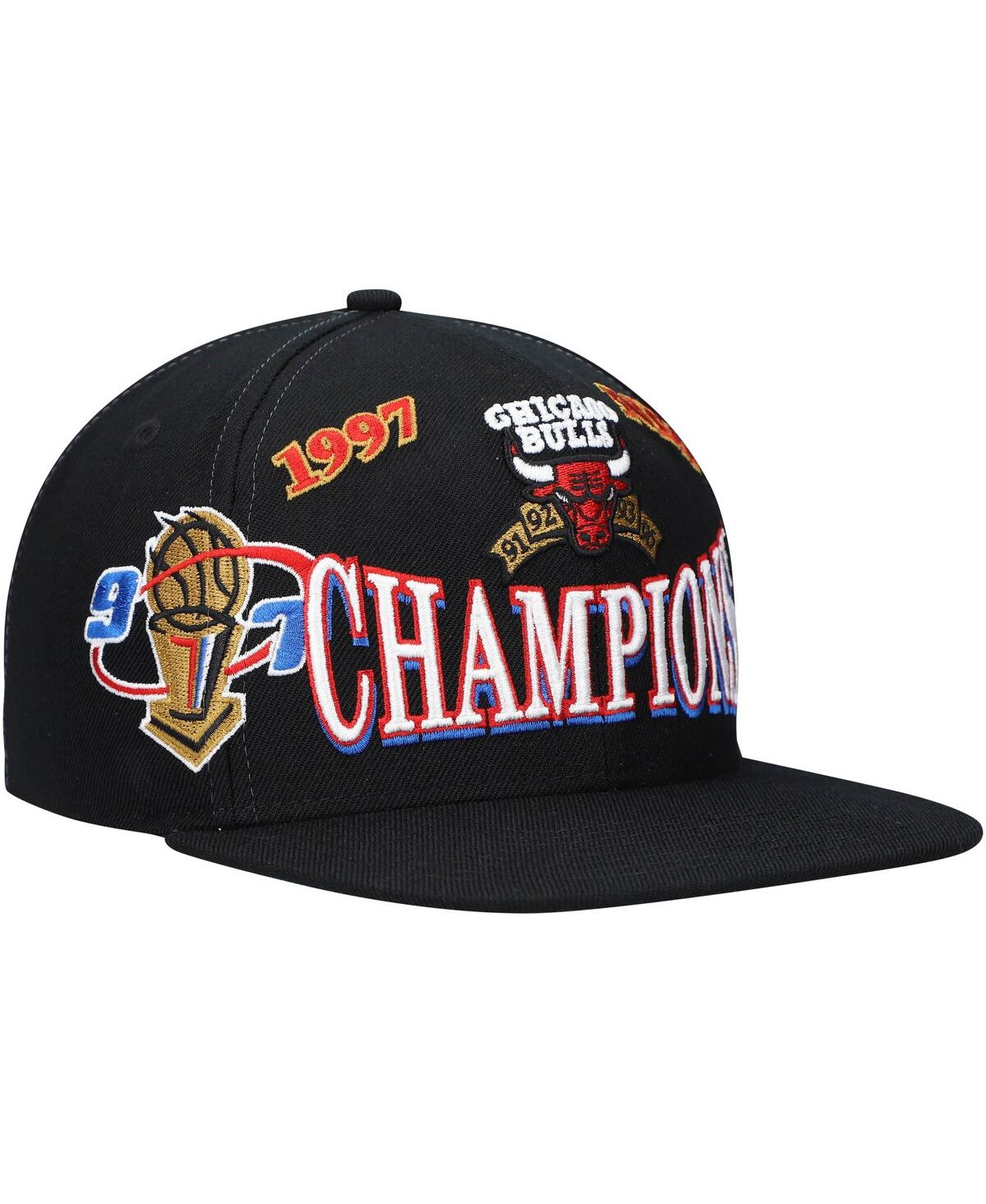 Shop Mitchell & Ness Men's  Black Chicago Bulls Hardwood Classics 1997 Nba Champions Snapback Hat