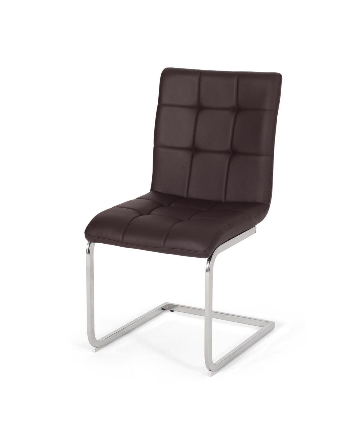 Noble House Vess Modern Upholstered Waffle Stitch Dining Chairs Set, 2 Piece In Dark Brown