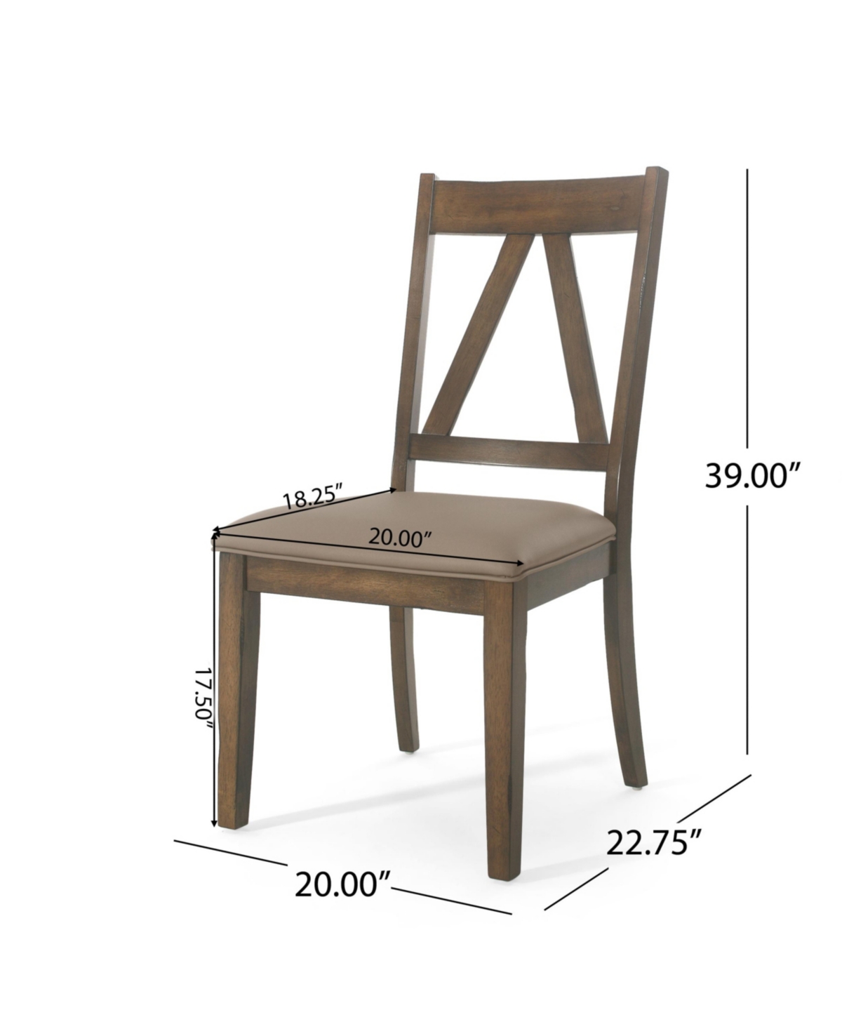 NOBLE HOUSE FAIRGREENS FARMHOUSE UPHOLSTERED WOOD DINING CHAIRS SET, 2 PIECE