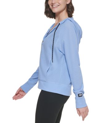 DKNY Women's Sprint Mesh Hoodie Top - Lightweight Pullover Hoodie For Casual Wear, Lounging & Layering - View #2