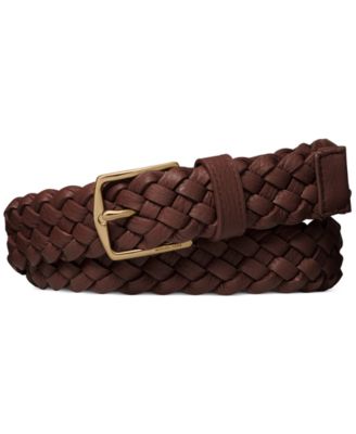 michael kors braided leather belt