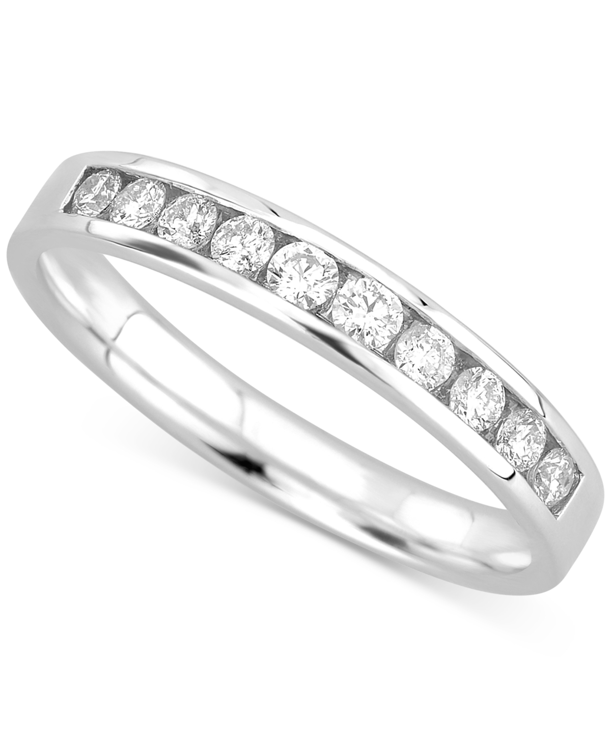MACY'S DIAMOND CHANNEL-SET BAND (1/2 CT. T.W.) IN 14K WHITE GOLD