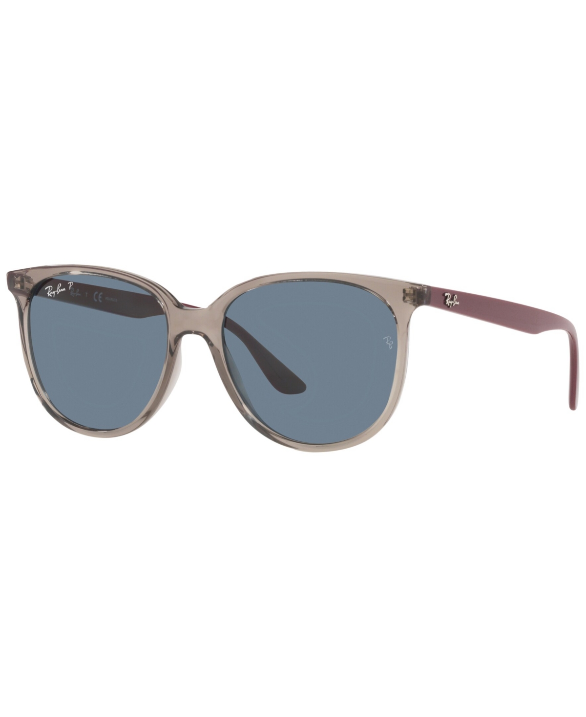Ray Ban Women's Polarized Low Bridge Fit Sunglasses, Rb4378 54 In Transparent Gray