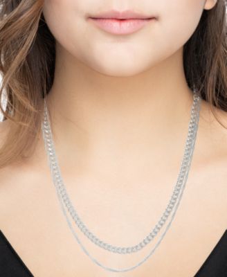 Women's Double Chain Necklace 16" + 2" extender and 18" + 2" extender