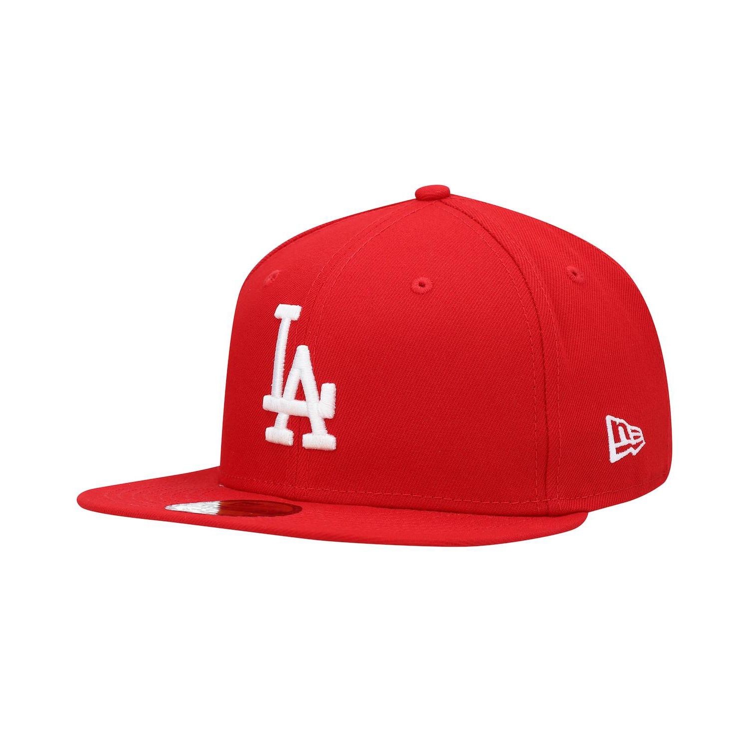 Men's Red Los Angeles Dodgers Logo White 59FIFTY Fitted Hat
