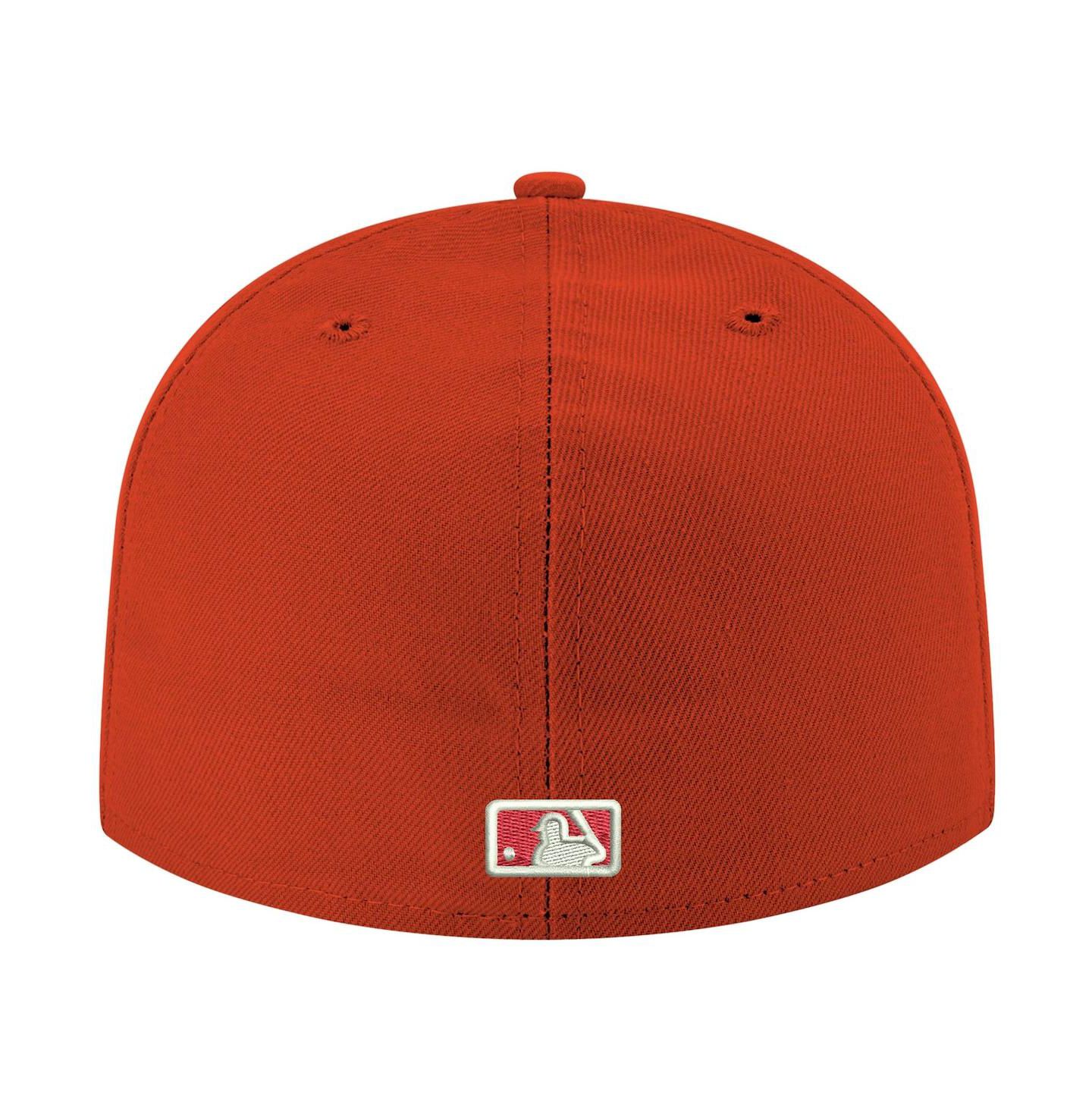 Мужская кепка New Era Red Houston Astros Logo White 59FIFTY Fitted Hat — фото 5